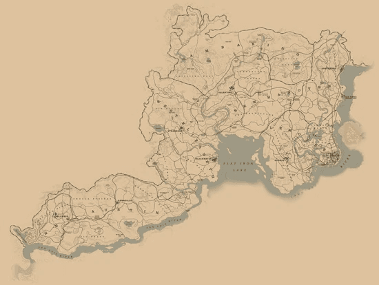 Mapa ilustrado do mundo de Horizon